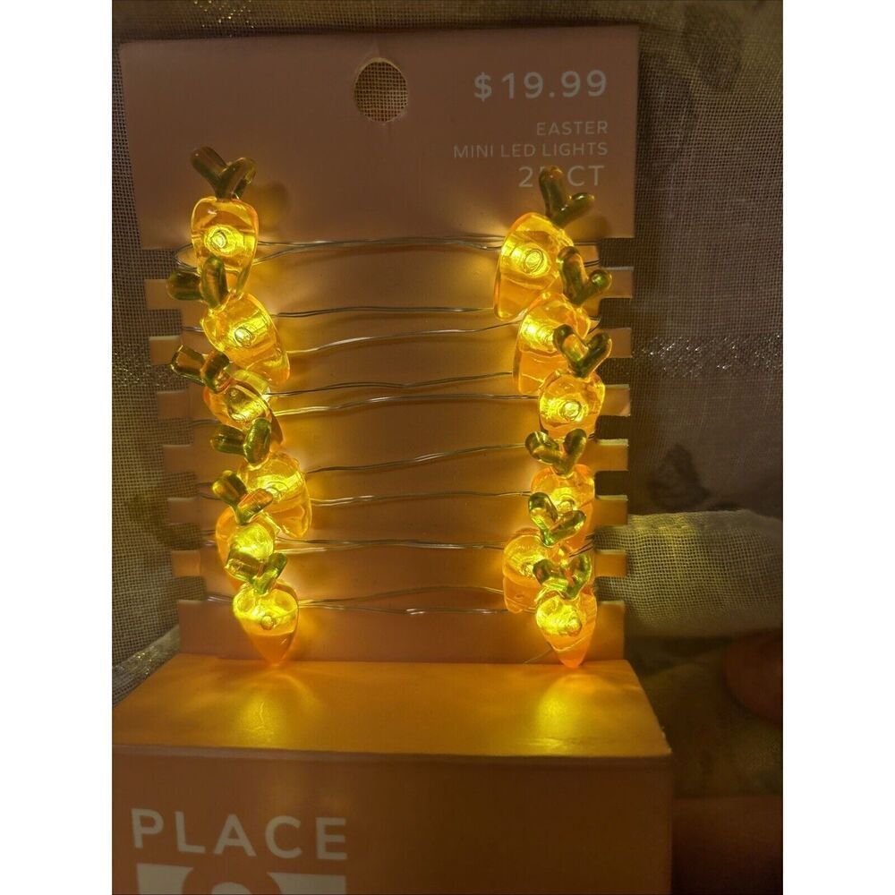 New Place & Time Easter Lights Carrots 25 LED Lights - Picture 2 of 5